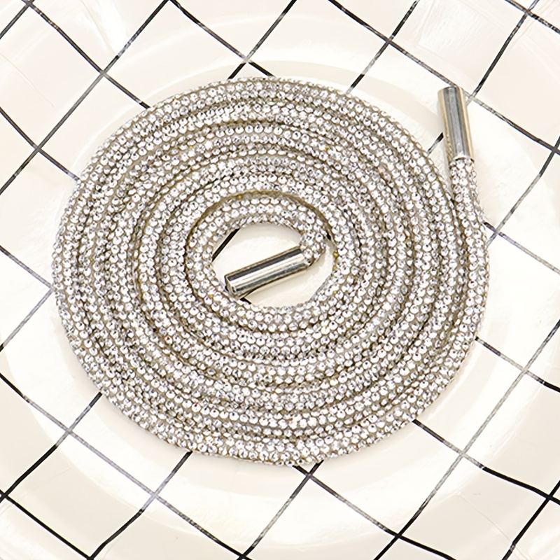 TEMU Corde à linge tendance de luxe pour vêtements, décoration mode, brillante, avec bandoulière et strass
