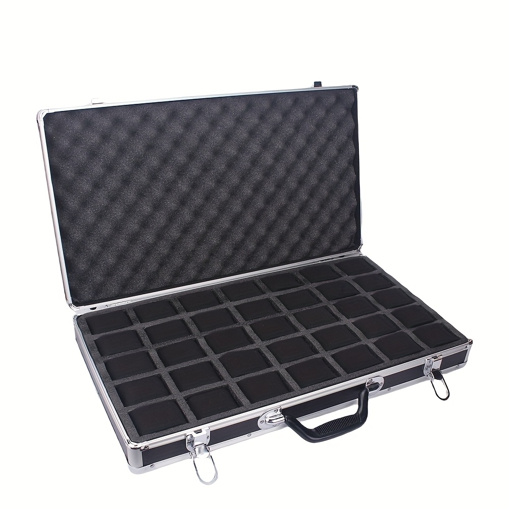 Image of 35 Slots High- Storage Box Aluminum Suitcase Case Jewelry Collection Box Portable Large Capacity Watch Box Gift Box