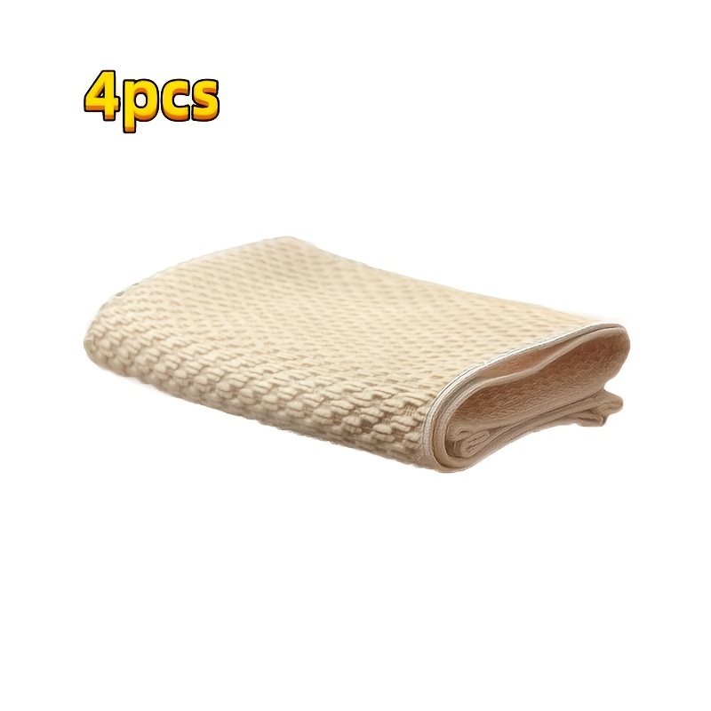 4pcss, Modern Cloth Set -100% Cotton, Hand Wash , Square Kitchen Towel With Hanging Ring, Solid Color, Strong Water Absorption And Durability, Suitable For Tableware And Countertops, Mixed 4pcs Set
