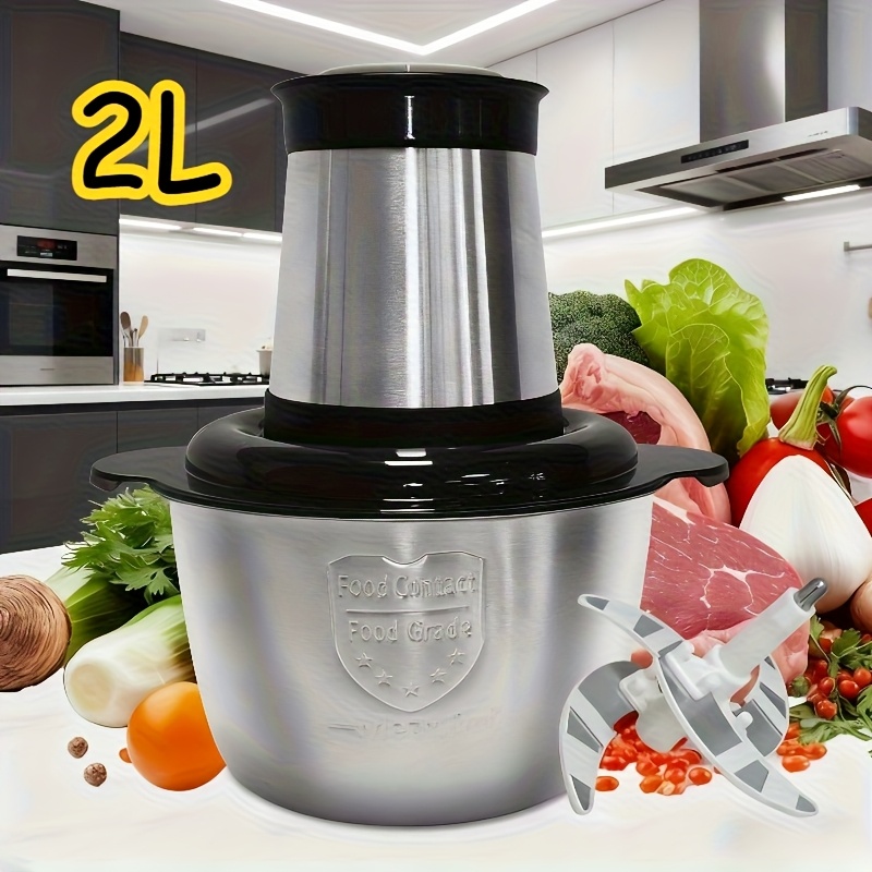 electric food processor meat grinder with   2 speed heavy duty motor 26000 rpm 2 capacity chopper for vegetables fruits baby food meat garlic fast   compact suitable for commercial use Product details 0