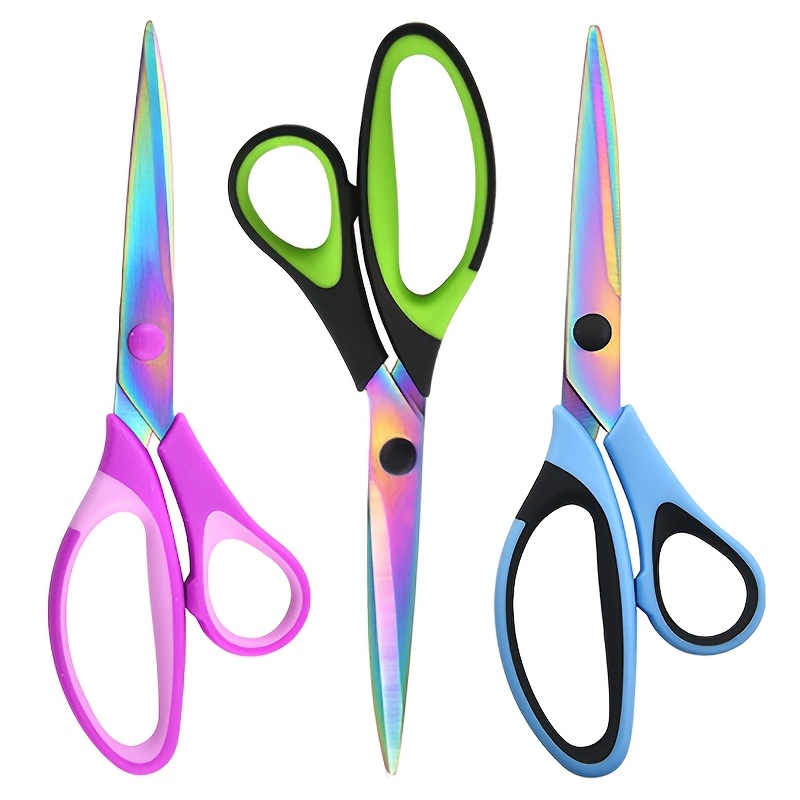 

3pcs Titanium Coated Stainless Steel Scissors Set, 8.5 Inch , Ultra-sharp Blades, -grip Handles, For Office, Home, Sewing, And Crafting, Suitable For Adults 18+