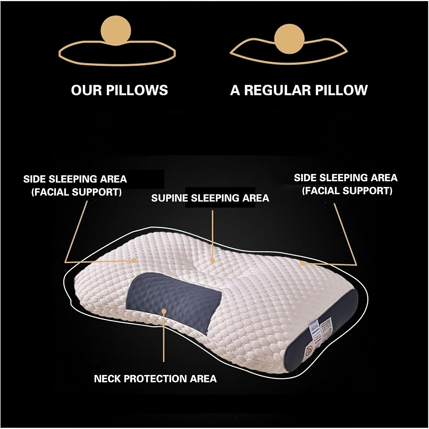 4 2 1 neck massage couple pillow adjustable ergonomic orthopedic support high quality pillow fill removable pillowcase gifts details 2
