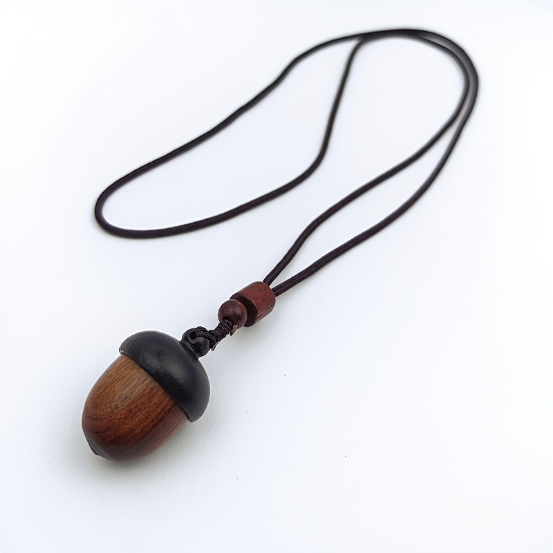 TEMU 1pc Vintage Bohemian Pendant Necklace - Openable Lid Hollow Bead Capsule Suitable For Daily Wear, Neutral Retro For, Hollow Interior Storage For