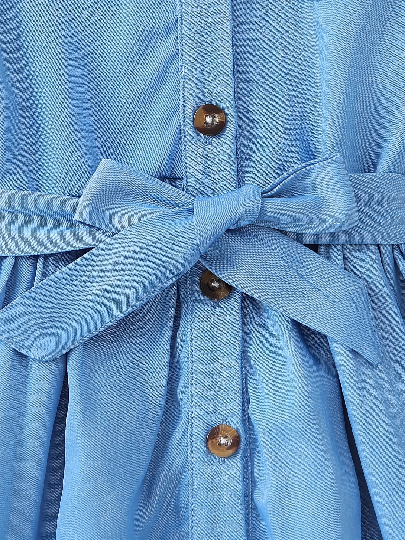 Summer Ice Fiber Fabric Faux Denim Small Flying Sleeve Lapel Shirt Dress + Belt, Shirt Button Placket Design, Irregular And Elegant Skirt, Very Suitable for Summer Outdoor Play, Camping Picnic, Daily Leisure Or Other Occasions