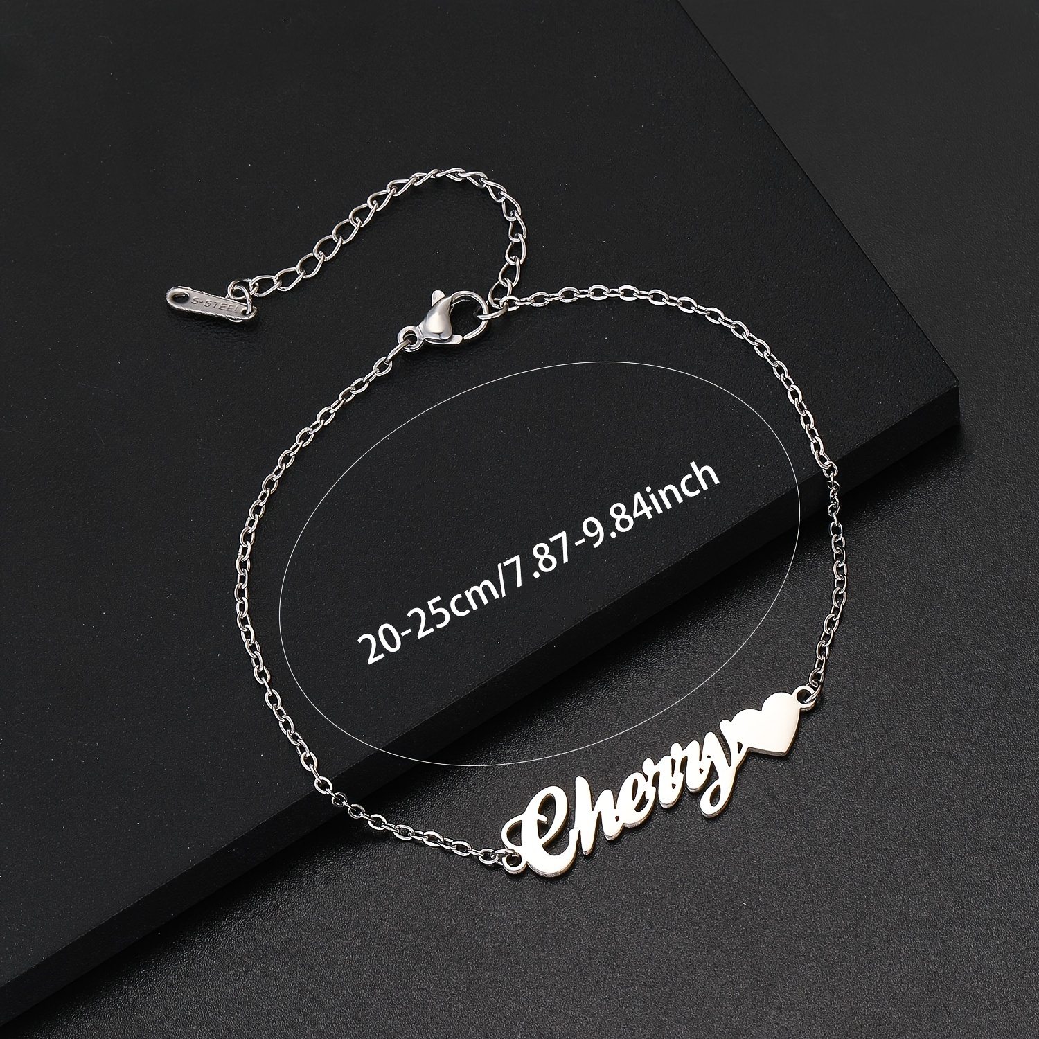 Women's Customized Name Thin Chain Bracelet, Stainless Steel