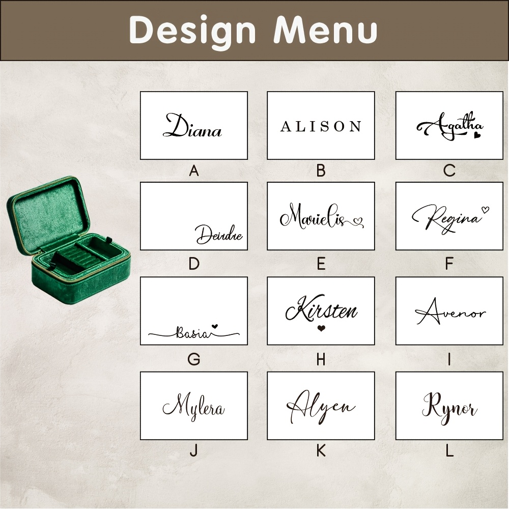 Personalized Jewelry Organizer with Velvet Interior