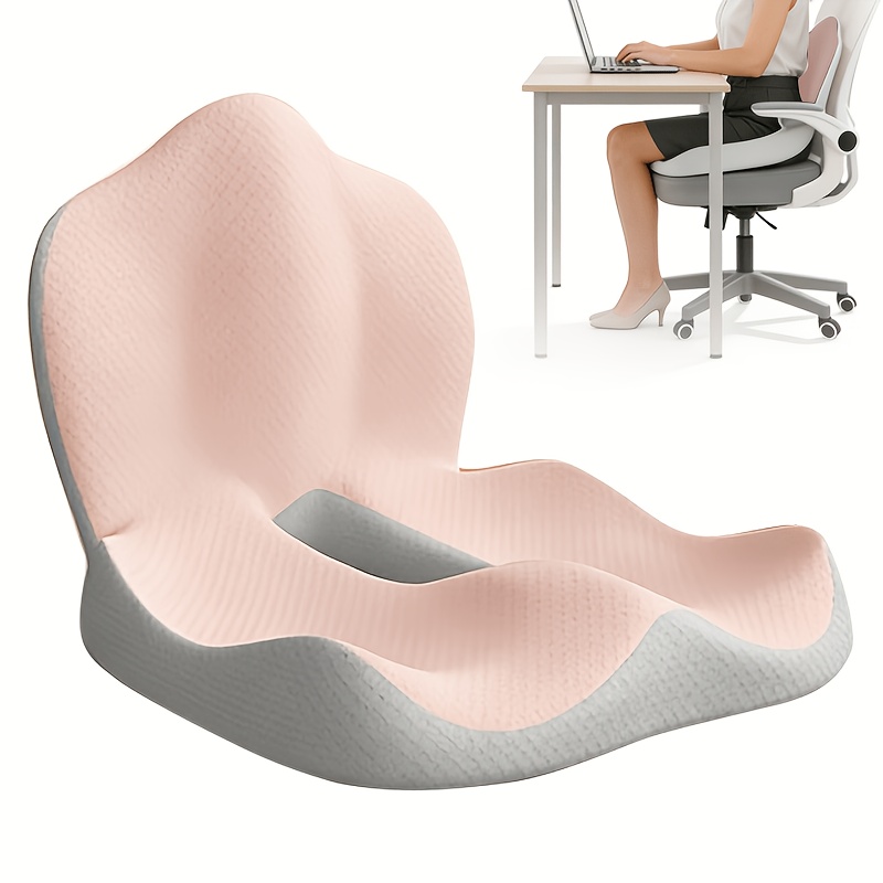 TEMU Ergonomic Integrated Seat Cushion, Backrest And Seat Cushion In 1 Design, Comfortable Seat Cushion For Office Chairs, Gaming Chairs, And Dining