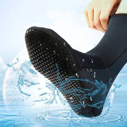 3mm snorkeling water beach socks surfing snorkeling socks anti slip cold proof warm resin winter swimming shoe covers calf gear