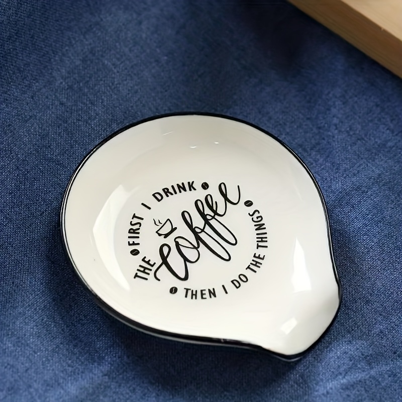 TEMU Ceramic Coffee Spoon Shelf With The Motto 'first, Drink Coffee, Tackle Your Tasks.' A Addition To Station, The Shared Mindset Of Coffee Enthusiasts