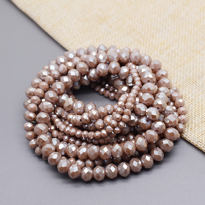 Image of 4/6/8mm Shiny Brown Smooth Flat Round Glass Beads - Loose Spacer Beads For Jewelry Making, Bracelet And Necklace, Fashion Accessory Beads