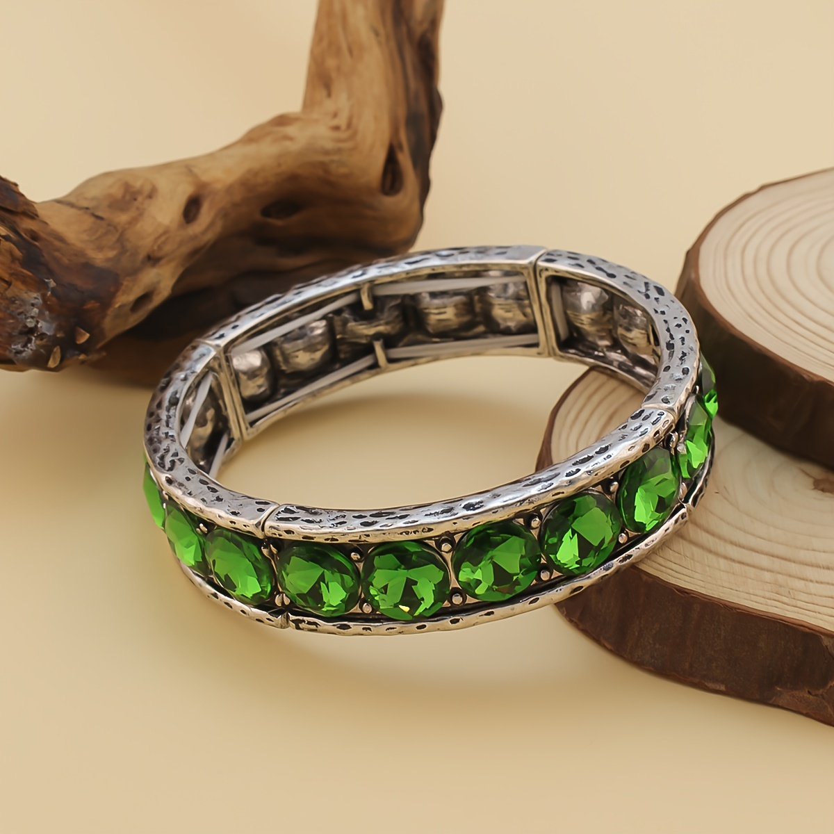 Colorful Glass Bangle Bracelet for Women