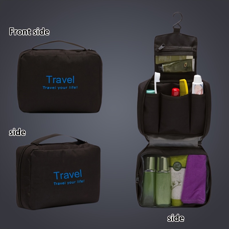 TEMU Borsa da toilette a forma di , con gancio per appendere, beauty case pieghevole, borsa a di grande capacit�, borsa portaoggetti portatile,