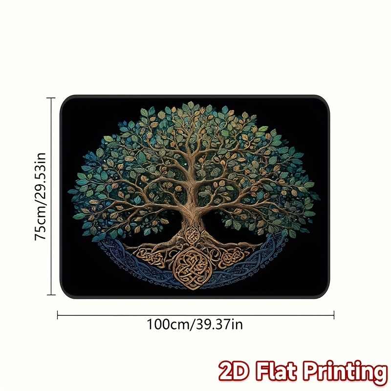 TEMU 1pc, 2d Flat Printing Trunk Mat, Sturdy Car Trunk Mat Featuring A Celtic Tree, Perfect For , Rooms, And Gatherings