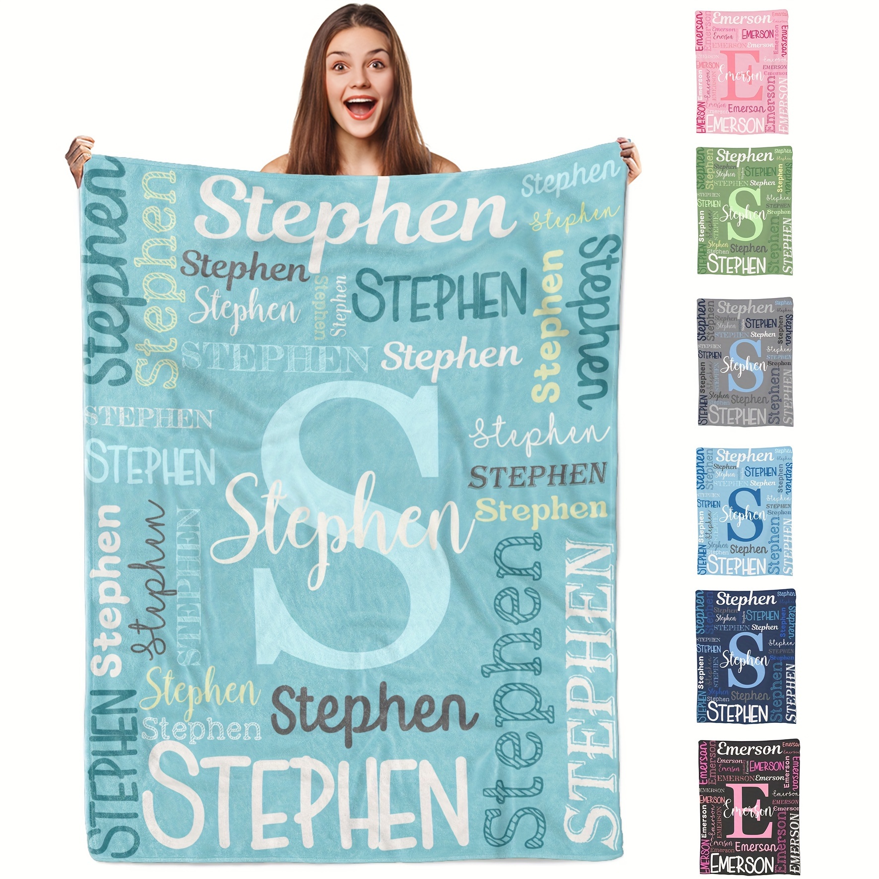 

Custom Name Blanket - Personalized Soft Polyester Throw For Family, Christmas, Birthdays & Holidays, Personalized Blanket