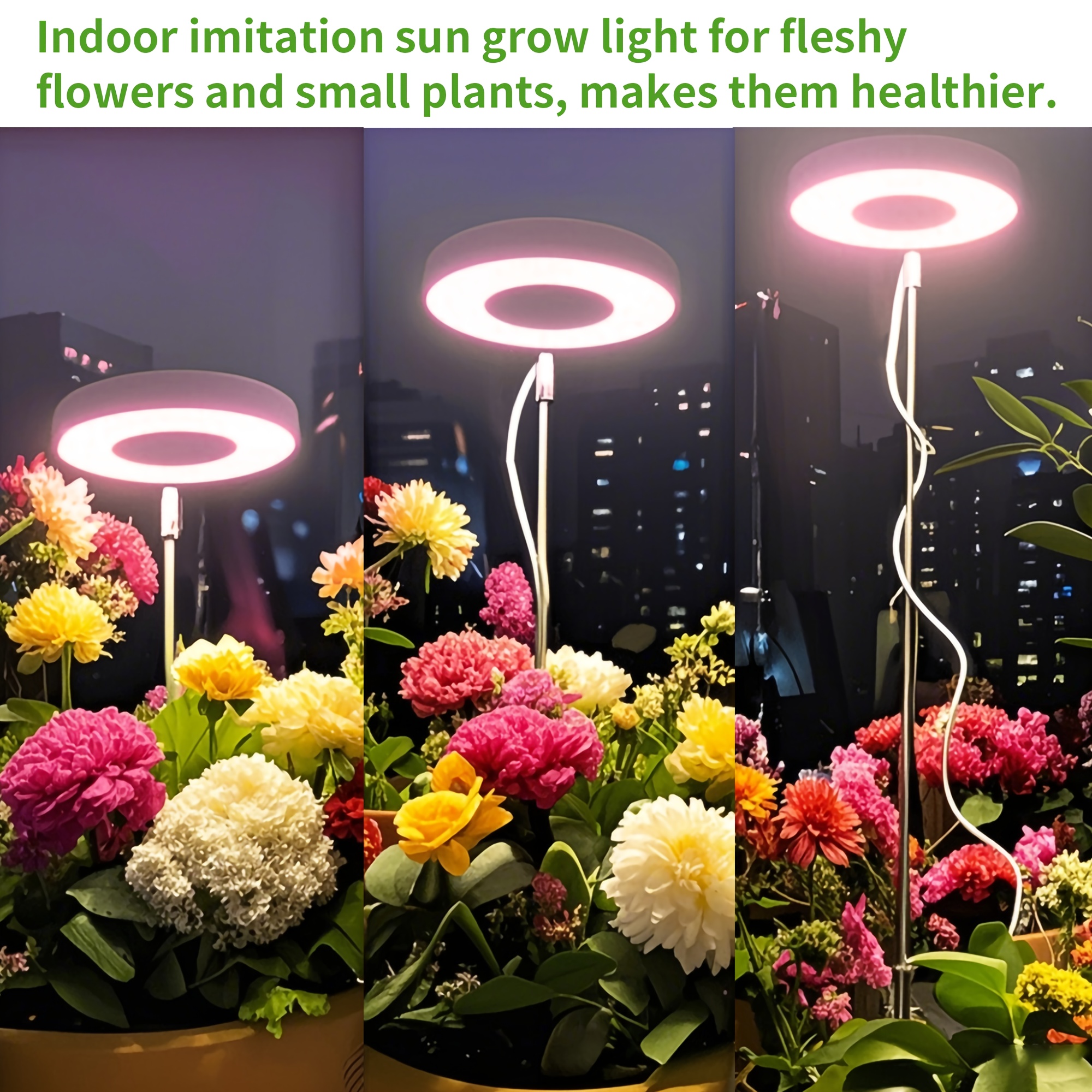 

3pcs Full Led Grow Lights For Indoor Plants - Usb Powered, Adjustable & Height With Auto Timer (2/4/8h) - Ideal For Flowers & Small Plant Growth, Grow Lights Indoor Plants