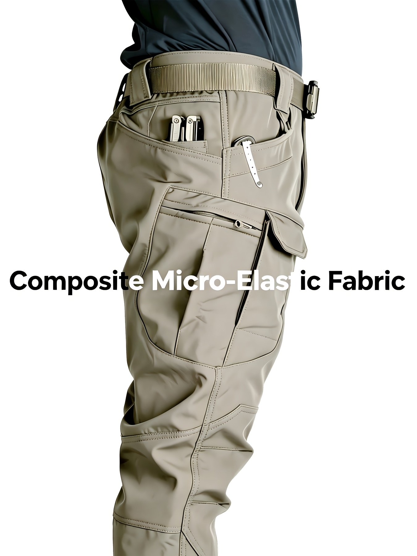 item picture mens   cargo pants multi   100 composite fabric soft and   stretch suitable for mature mens wear casual daily use camping middle aged and elderly spring autumn style no belt included