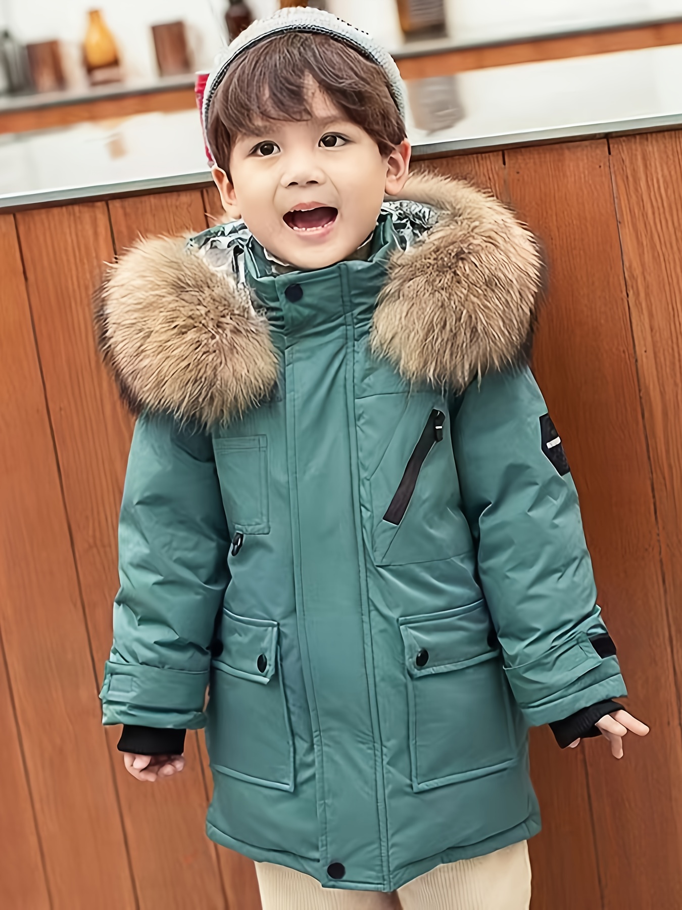 boys autumn thickened hooded parka warm coat Temu United Kingdom