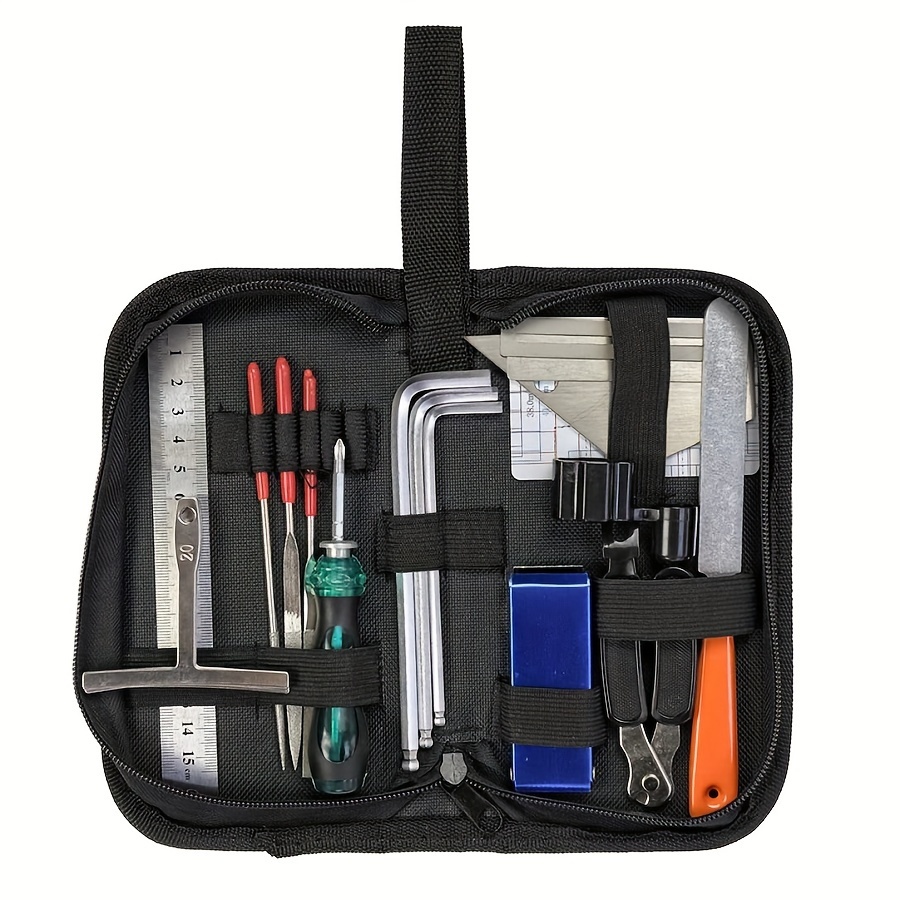 

25pcs Repairing Maintenance Tools String Organizer String Action Ruler Gauge Measuring Tool Hex Wrench Set Files Fingerboard Guard Under-string Gauges Guitar Fret Rocker Leveling