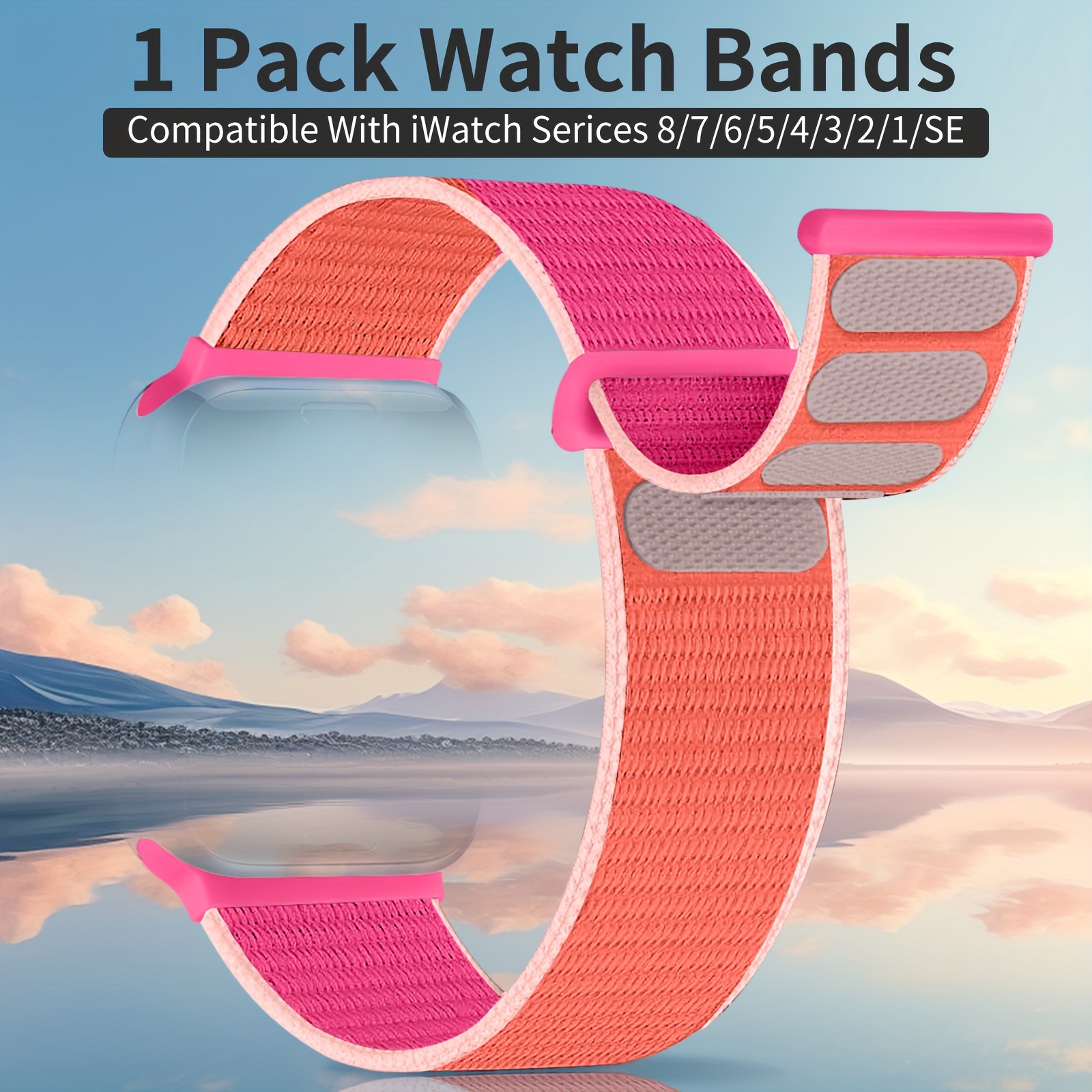 

1pc Watch Band, Compatible With Iwatch 38/40/41mm 42/44/45/49mm Band, Suitable For Women And Men, Sports Nylon Strap