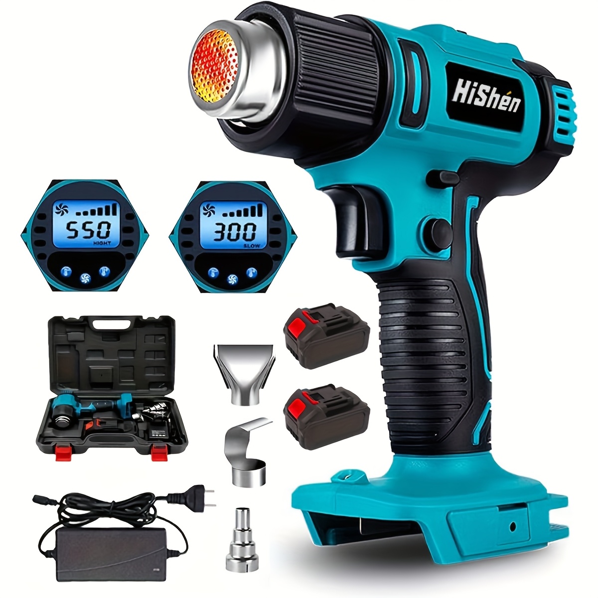 TEMU Portable Hot Air With Lcd Screen, Compatible With Makita Batteries.