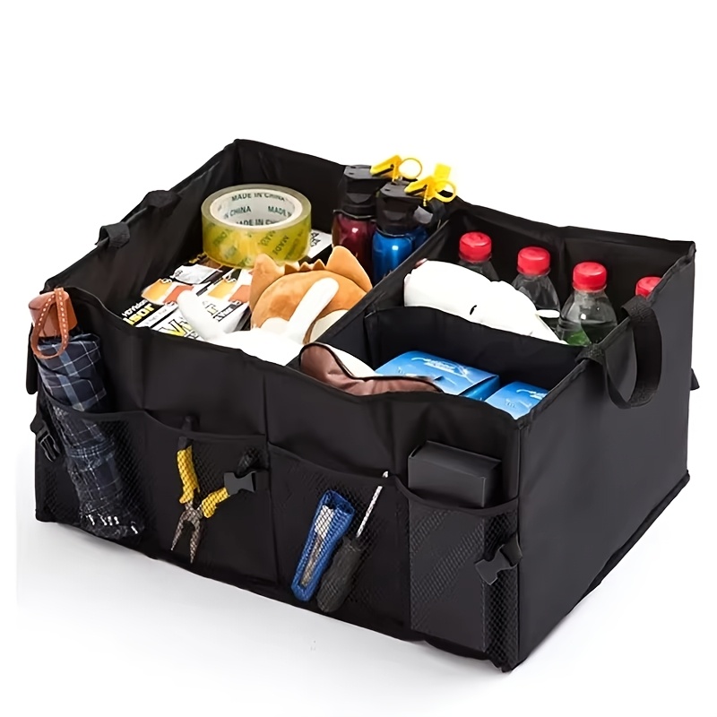 TEMU Car Trunk Organizer, Suv Foldable Storage Box, Multi-compartment Car Organizer, Suitable For Most Cars, Suvs, Trucks, And Sedans