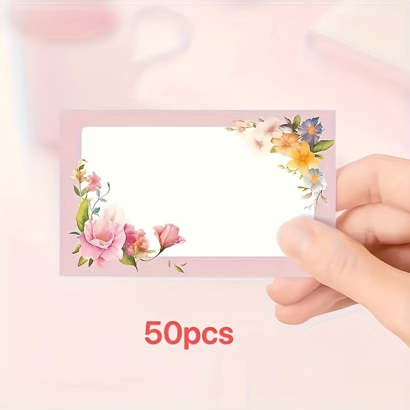 50 Floral Thank You Cards, Notes, Messages & Greetings - Multipurpose For Business, Birthday Gifts & Back To School