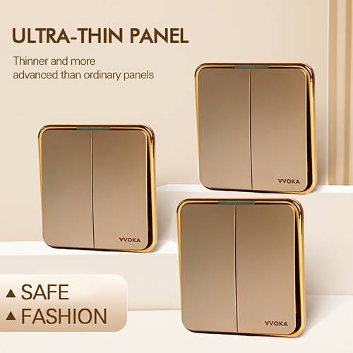 wall switch panel with feel concealed switch 2 gang switch socket electrical home switch installation ultra thin wall mounted switch panel for home use illuminated 10a