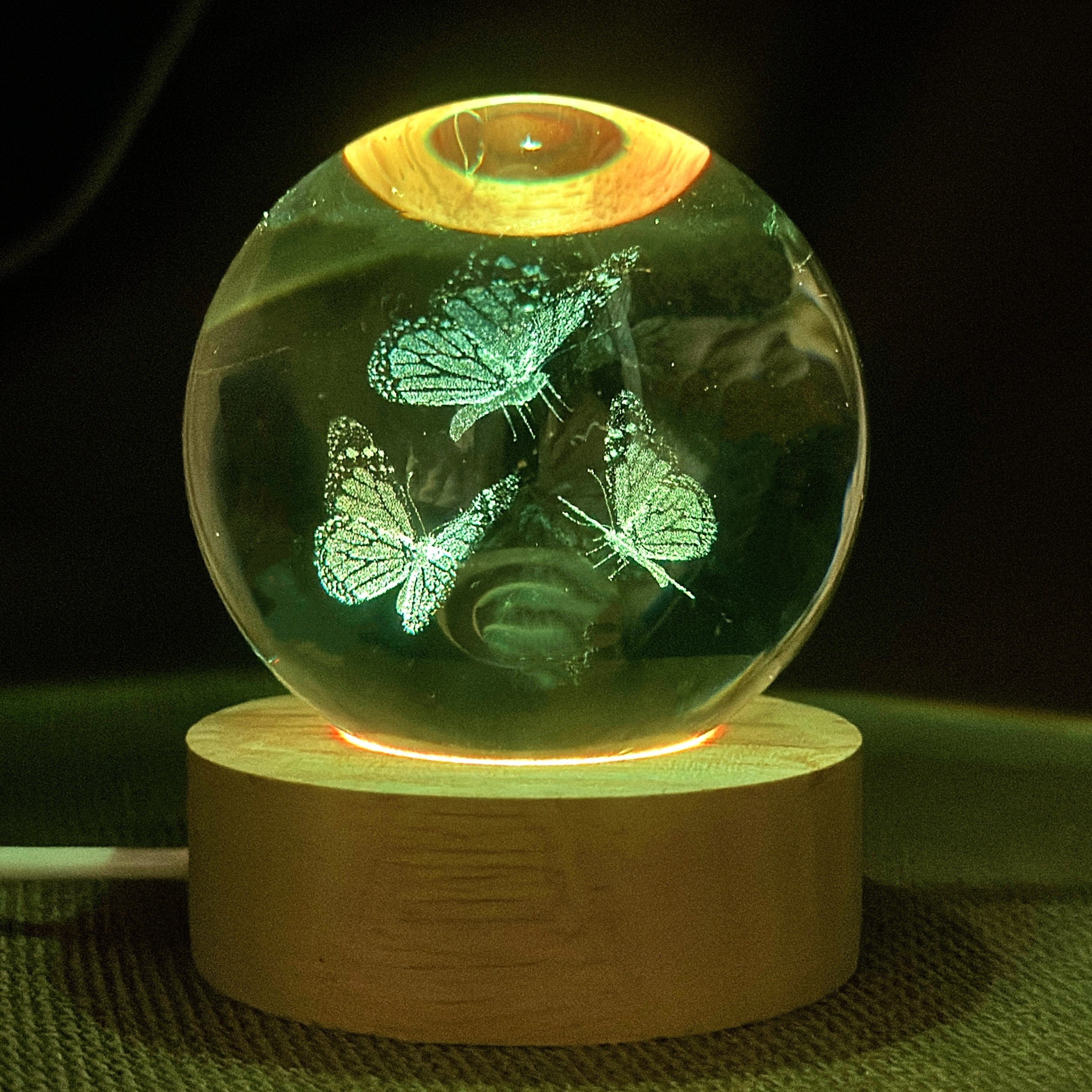 3d crystal ball led base usb powered glass sphere - Temu