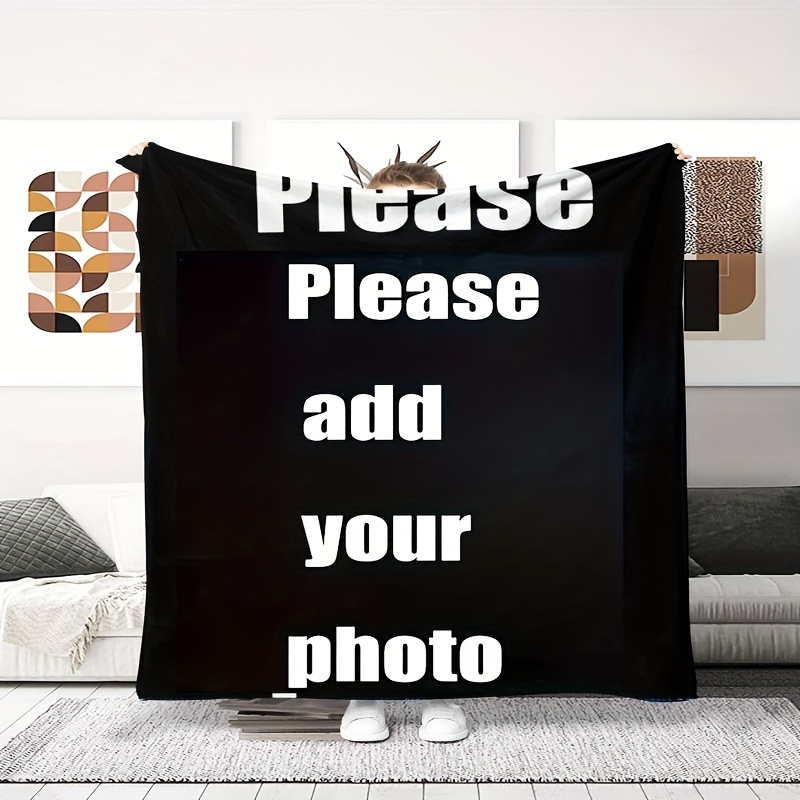 

1pc Customizable Fleece Blanket Personalized - Knitted Blanket, - , For Boys, Men, Women, Grandparents, , , 's Day - , , For Bed, Sofa, Camping,