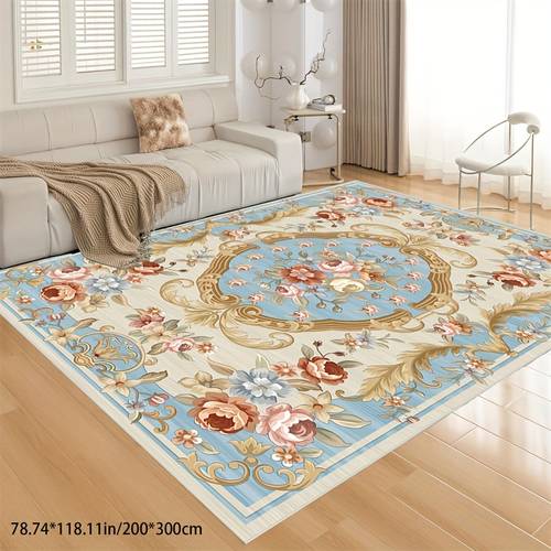 Vintage Pattern Decorative Carpet, Living Room Bedroom Faux Cashmere Area Rug, Non-slip Soft Washable Office Carpet, Home And Outdoor Carpet, Indoor And Outdoor Can Be Used