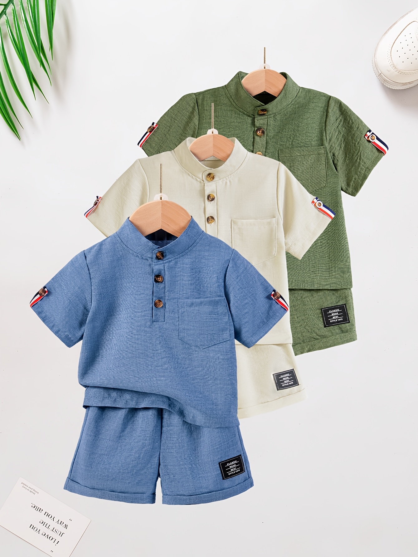 nouveau ensemble dété 6 pièces pour garçons, comprenant une chemise à col   boutonnée avec poche et un short à poches avec   de   sur les manches, facile et décontracté, idéal  , les   et autres occasions décontractées, pour lextérieur. 0