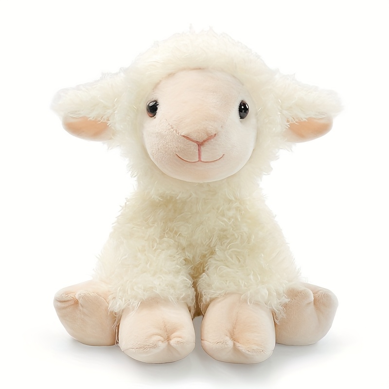TEMU Lamb Sitting Toy Stuffed Animal, Realistic Sheep Stuffed Animal Toy Characters Stuffed Filled In Limbs 8.5 Inch/22cm Soft Gift For Kids With
