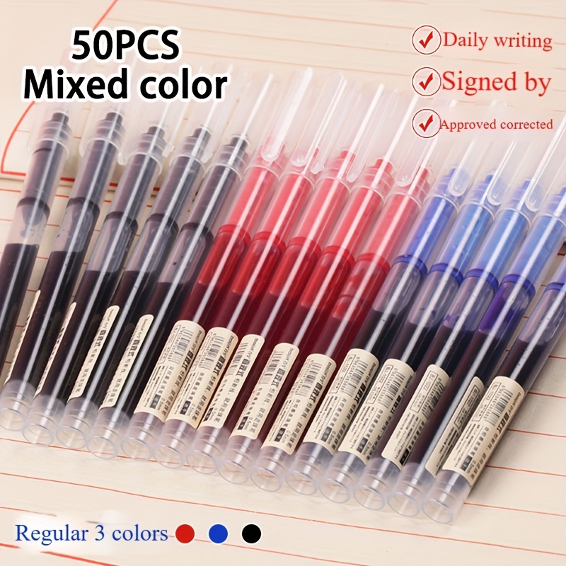 TEMU 20pcs - 50pcs Of Neutral Pens, With 0.5mm Writing Tip. The Pen Bodies Are Small And Portable, Suitable For Occasions Such As Schools, Offices,