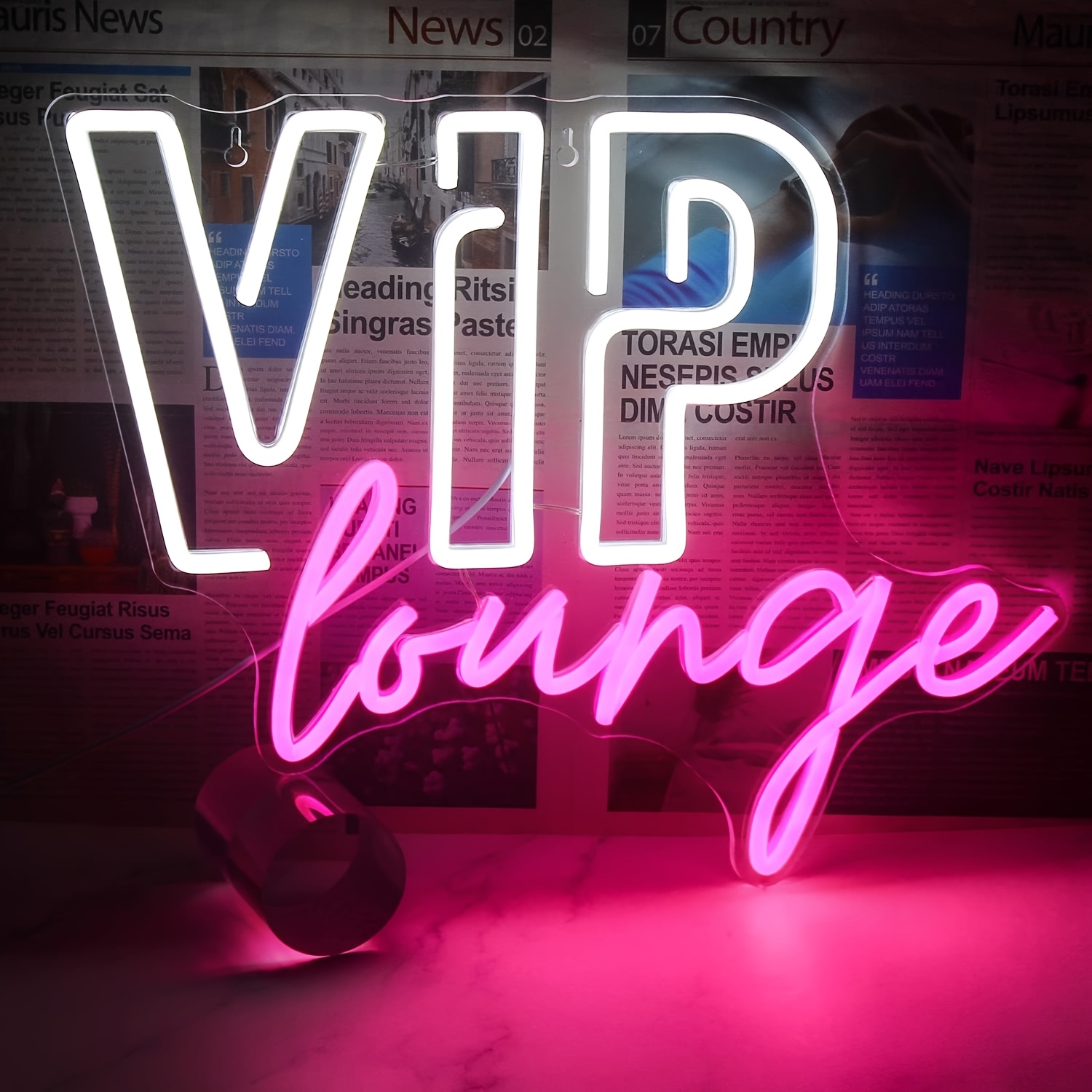 E-shop 2D Flaches, Dekoratives VIP-Lounge-Neonzeichen für Wanddekoration, VIP-Neonlichter für Raumdekoration, LED-Leuchtschild mit USB-Betrieb für Bar,