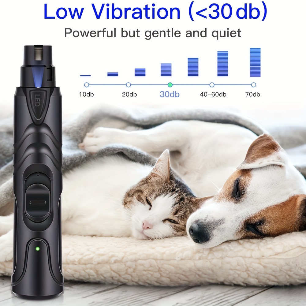 Rechargeable Dog Nail Grinder with LED Light