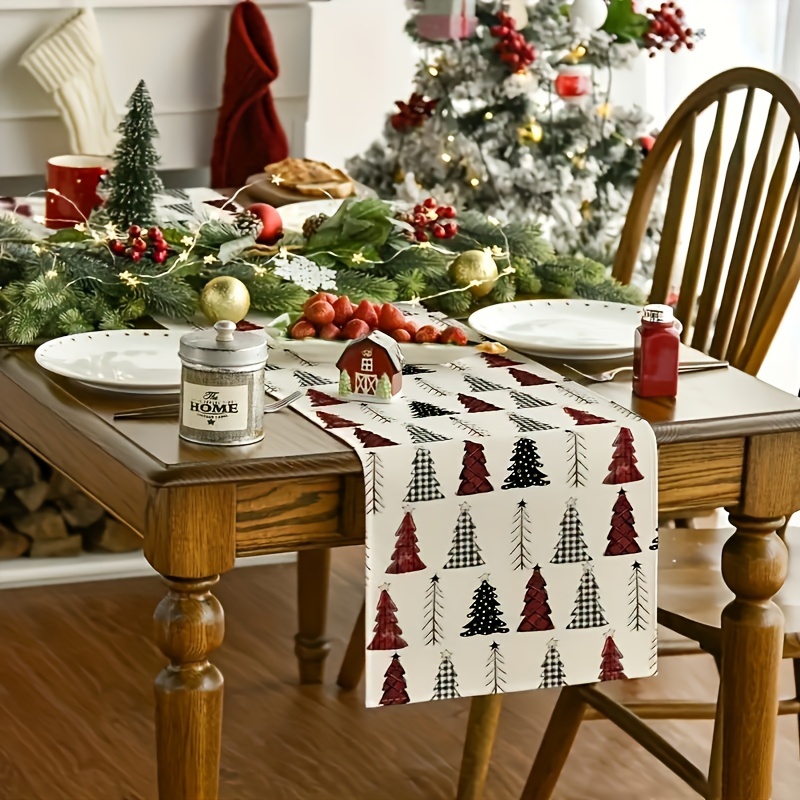 

1pc Christmas Table , 100% Rectangular Tablecloth, And Christmas Tree , For Dining Decor, Kitchen, , And Banquet Decoration