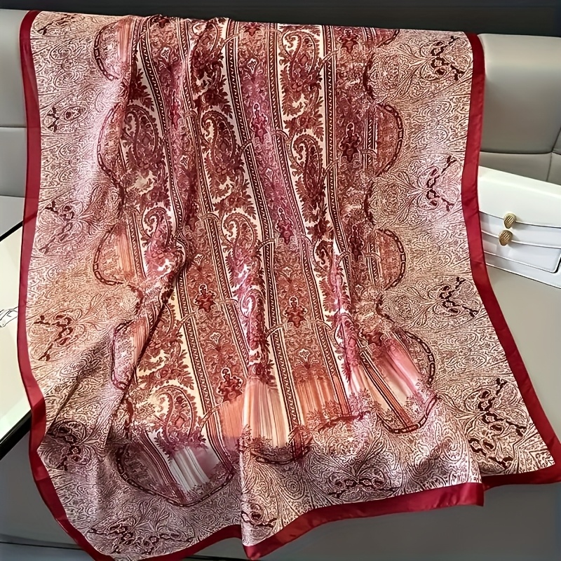 Image of Ladies' Elegant Large Scarf - Lightweight Shawl And Beach Towel, Soft Printed , Ideal For Vacation And Leisure , Fashionable Accessory For Spring, Summer, And Autumn, Exquisite Weave