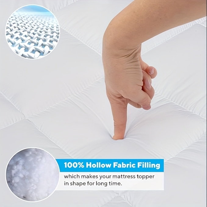 10cm Single/Double/King Size Mattress Protector - Hotel Quality Soft, Comfortable, Breathable, and Quilted Design, Microfiber Mattress Cover - Easy to Install with Shoulder Straps, Hypoallergenic, Washable