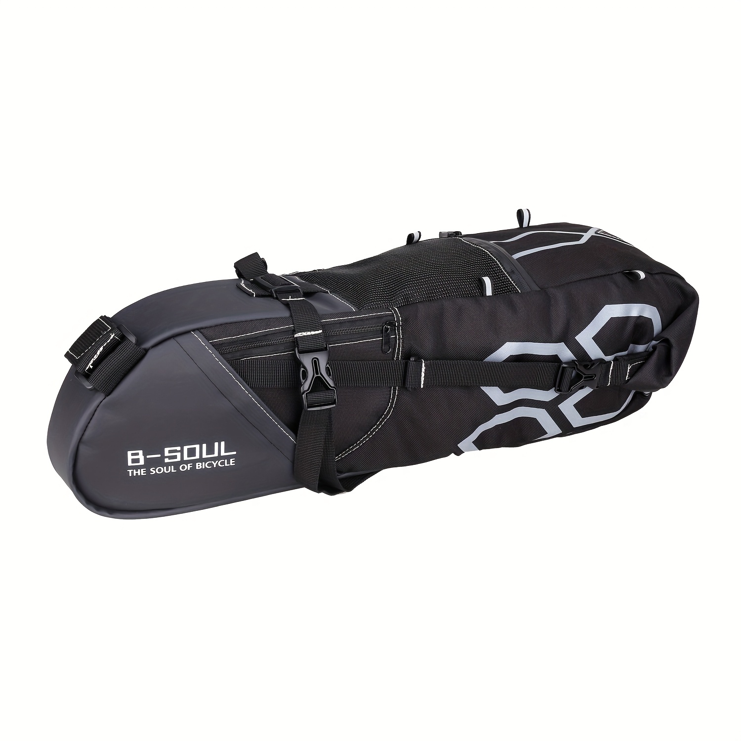 B-soul 12l Large Capacity Rear Bicycle Bag With Adjustable Elastic Rope And Safety Reflective Tape Design
