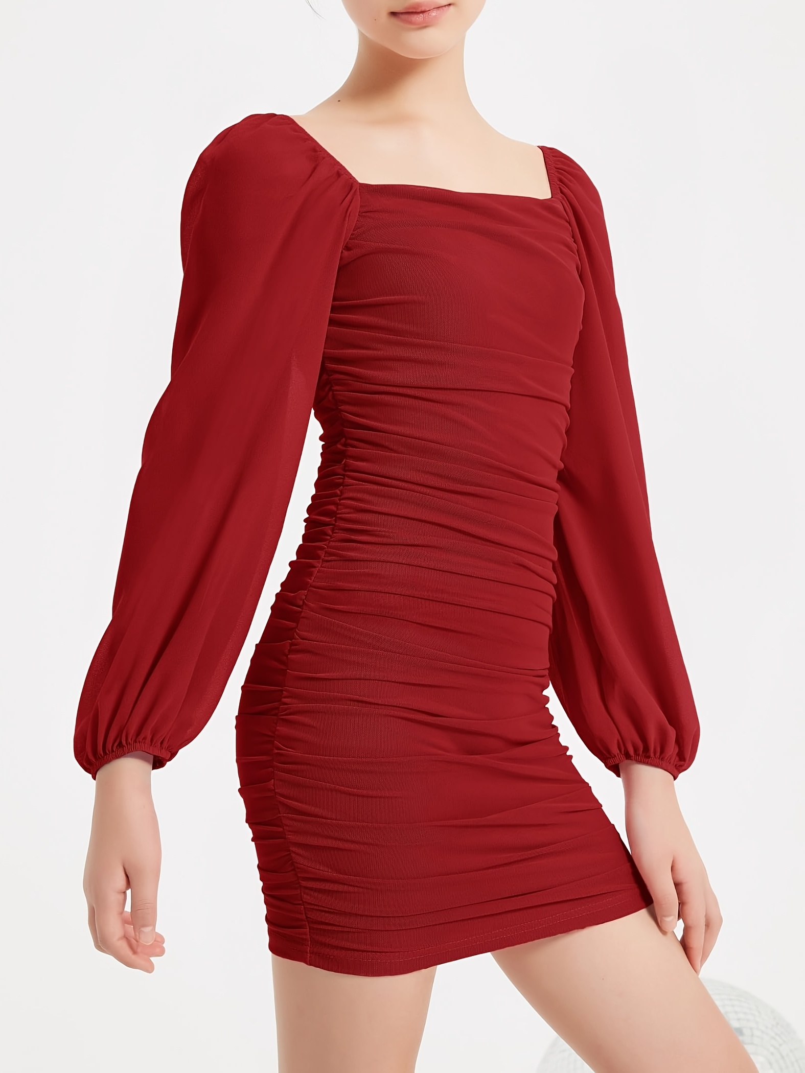 long bodycon dress white Chase Your Bliss Long Sleeve Twist Bust Bodycon Dress White