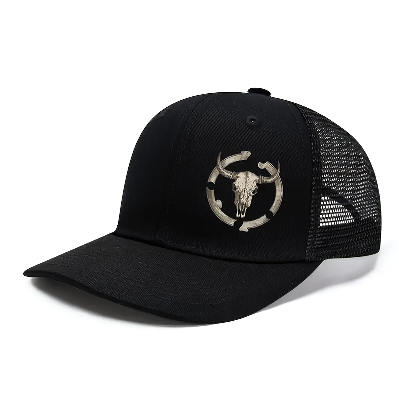 TEMU 1 Printed Circle Trucker Mesh , Unisex Trucker Hat, Breathable Adjustable Golf Hat For Men And Women, Summer Fashion Curved Brim, Men's Y2k
