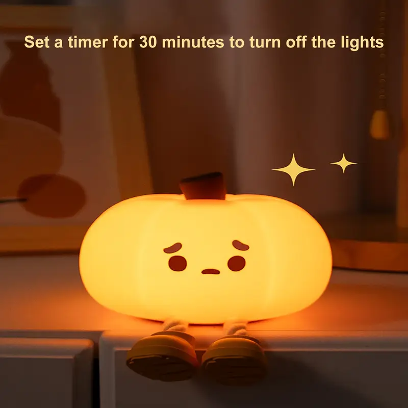 1pc pumpkin rgb colorful night light with usb charging friendly bedside lamp for bedroom decor perfect gift for halloween and christmas Product details 7