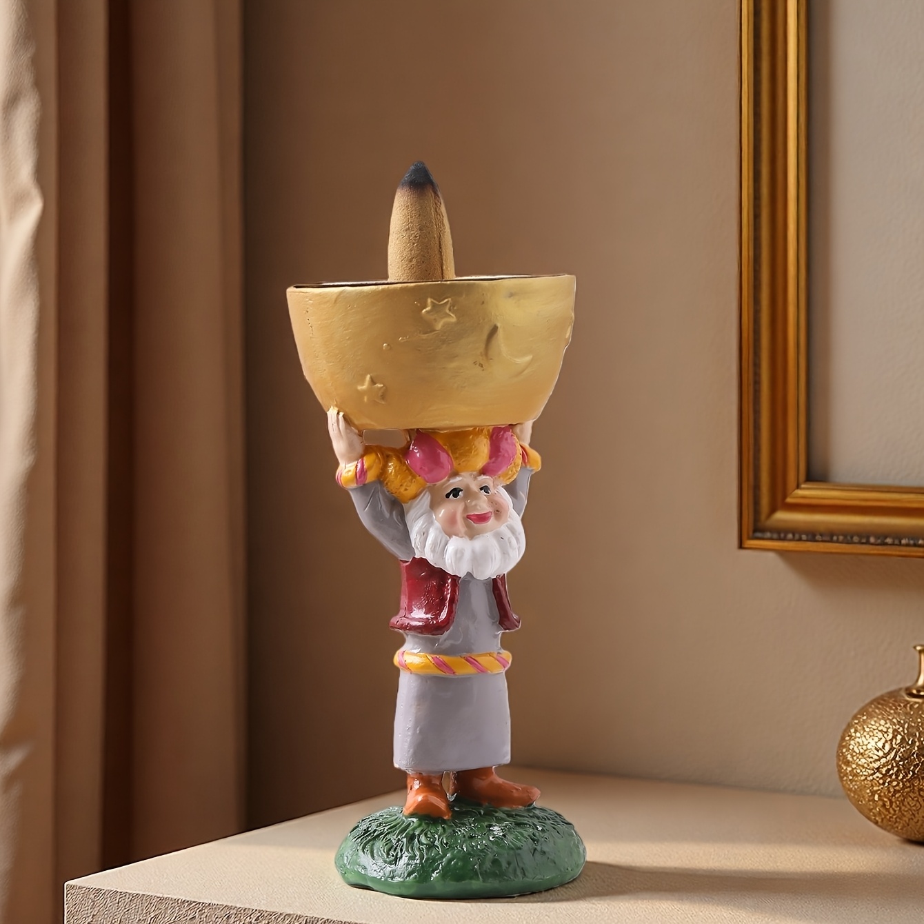 1pc resin creative middle eastern character statue incense holder   burner for home decor living room bedroom study office ramadan festival gift best holiday gift Product details 6