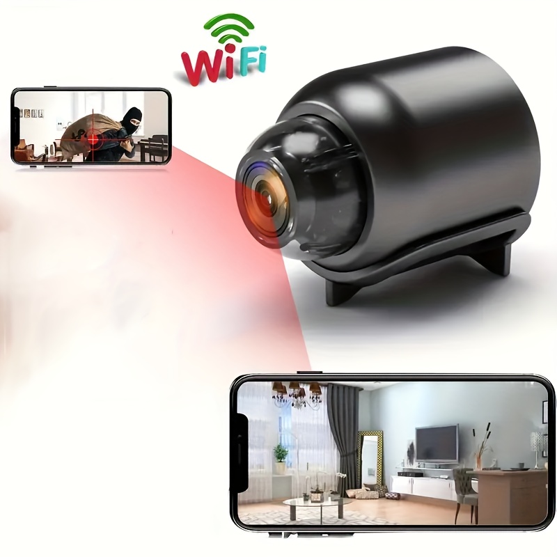 1pc Mini Cámara de Seguridad WiFi, Portátil, Detección de Movimiento,  Visión Nocturna de Función Wi-Fi para Vigilancia en