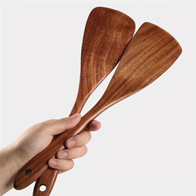 

Premium Wooden Cooking Utensil Set - , Long Handle Spatula & Soup Ladle For Kitchen And Dining