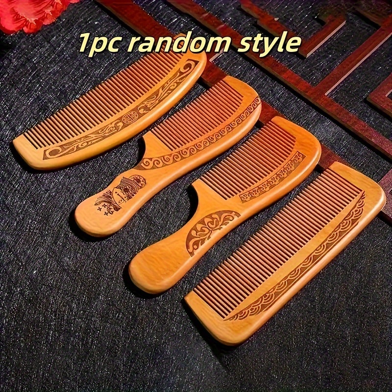 

1pc Wood Comb For - , -static, Styling, Portable Wooden