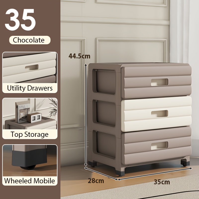 Image of Office Storage Cart, - Storage Cabinet - Bedroom Storage Cabinet - Suitable For Environments Such As Bathrooms, Kitchens, Living Rooms, Studies, And Bedrooms, Can Hold Underwear, Snacks.