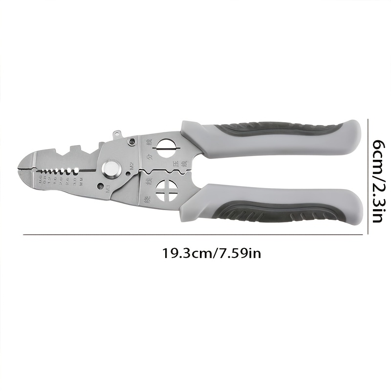 TEMU Stainless Steel Multifunctional Electrician Pliers - Wire Cutting, Stripping, Crimping, Etc. - Durable For And Professional Use, Nail Pulling,