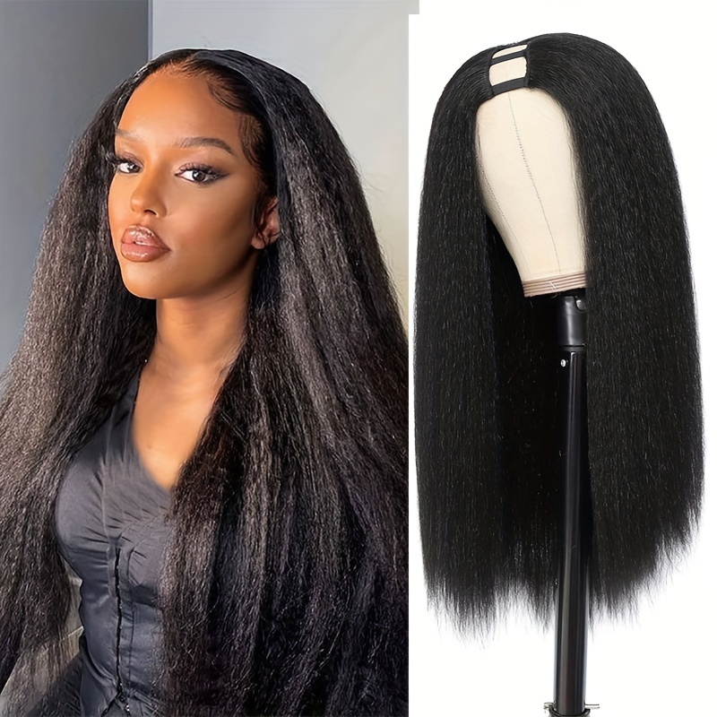 66.04 Cm Kinky Straight U Part Wig Yaki Straight U Part Wig