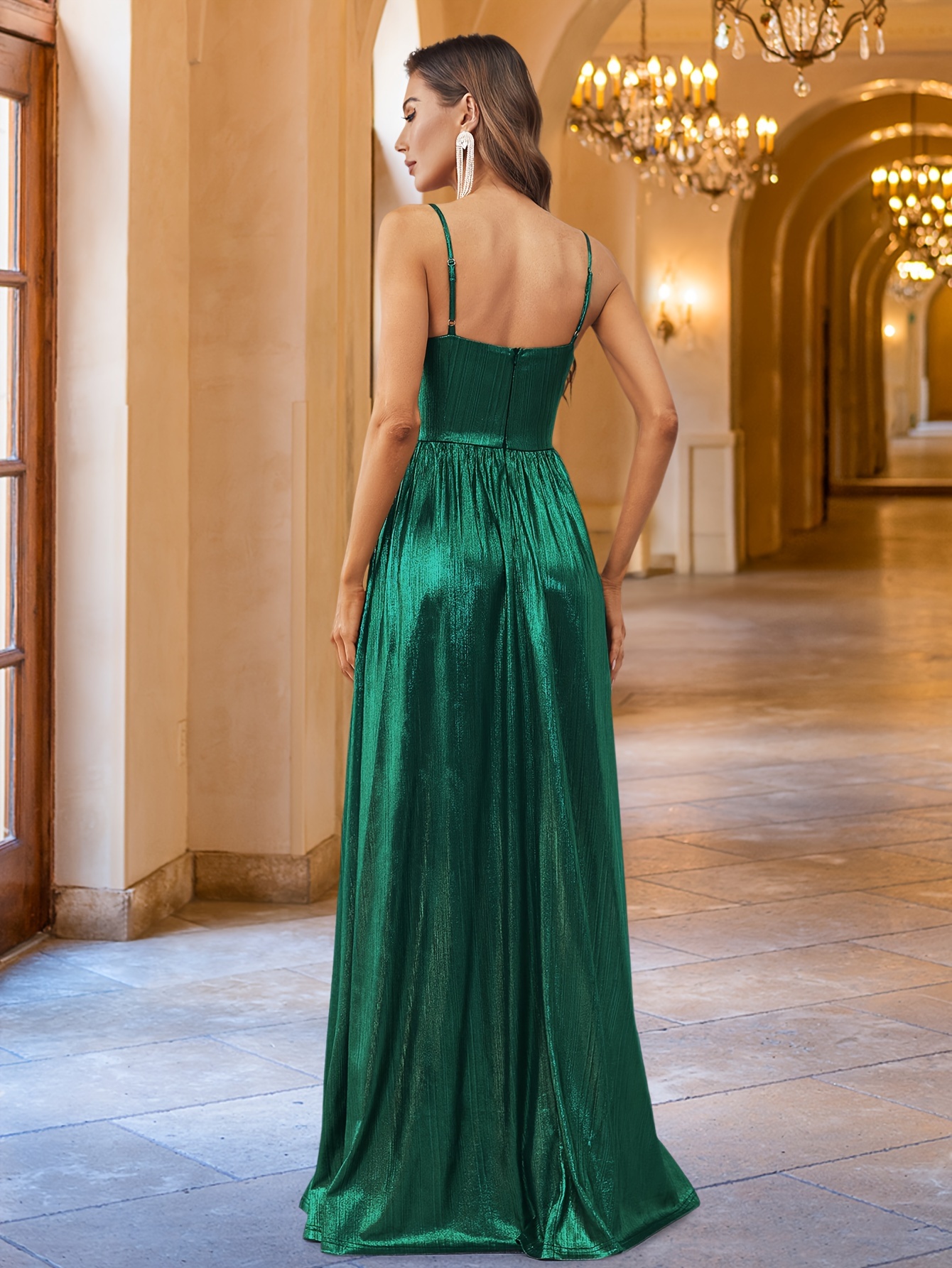 strapless open back dress Dancing Queen 4352 - Plunging Embellished Prom Dress S / Champagne main image 1
